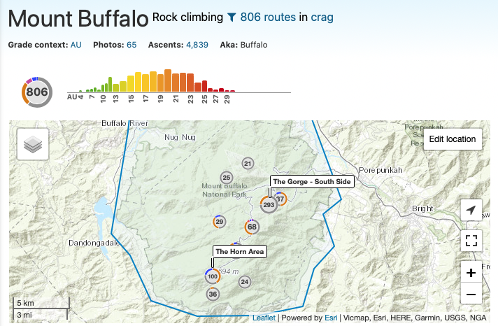 Rock Climbing Map | Visit Mount Buffalo