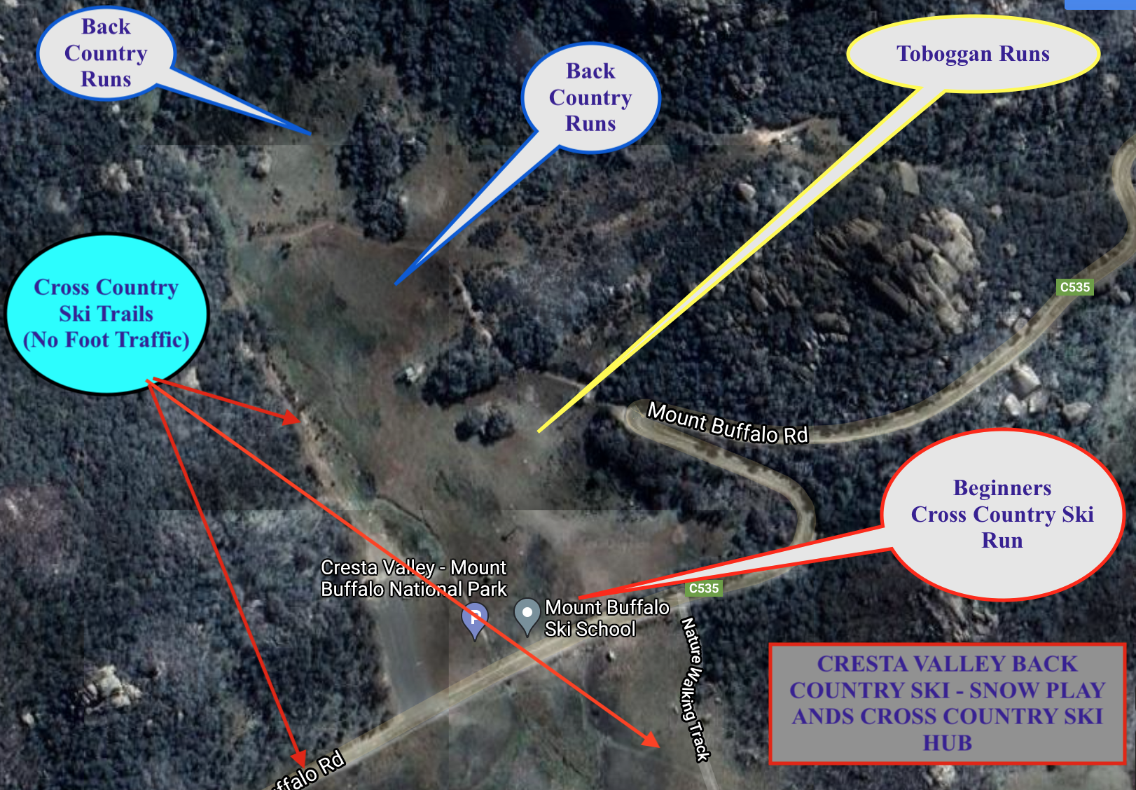 Cresta Valley Ski Map